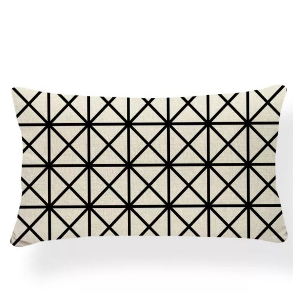 💙Black & Beige Geometric Pillowcase (#5)